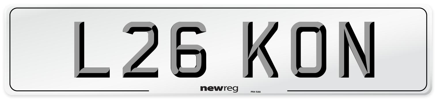 L26 KON Number Plate from New Reg